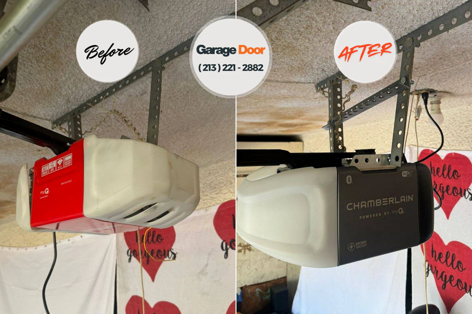 Before and after: garage door repair Westworth Village, TX